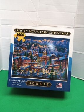 Dowdle Rocky Mountain Christmas 1000-Piece Holiday Puzzle - Blue